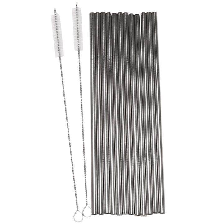 set-of-12-stainless-steel-straws-reusable-metal-drinking-straws-straight-straws-2-cleaning-brushes