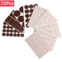 72pcs Self Adhesive Felt Chair Leg Pads Floor Protectors Furniture Legs Table Chair Leg Covers Round Bottom Anti-Slip Pads