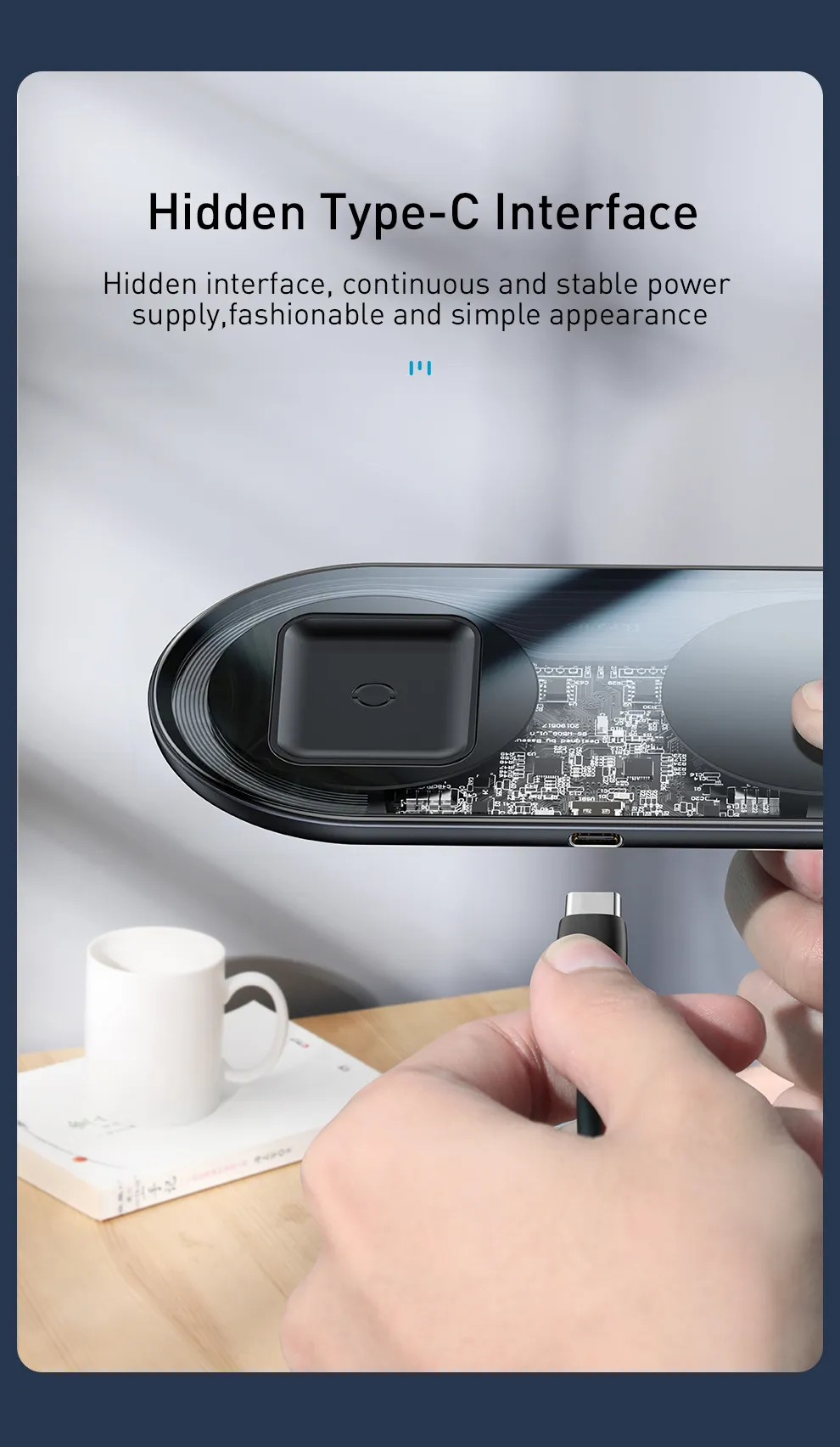 Baseus chargeur double 2in1 sans fil Qi 24W-7