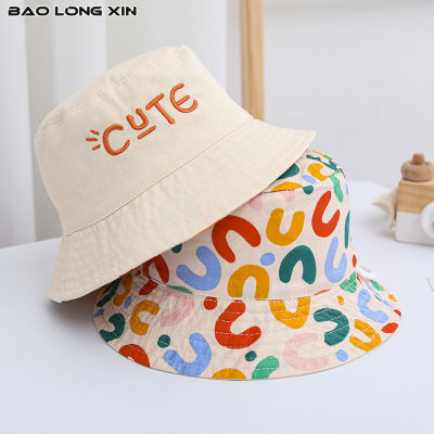 BAOLONGXIN หมวกชาวประมงสองด้านสำหรับเด็กทารกเด็กผู้ชายและเด็กผู้หญิงมาใหม่และบางหมวกบังแดดทารกหมวกบังแดด