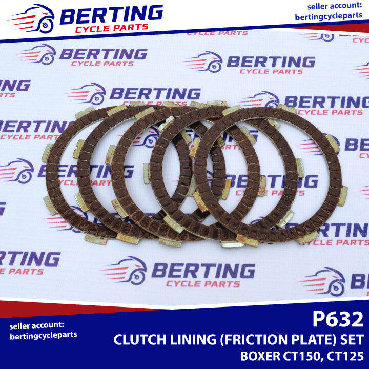 CLUTCH LINING (FRICTION PLATE) SET Boxer CT150 CT125 Genuine 36PF0009