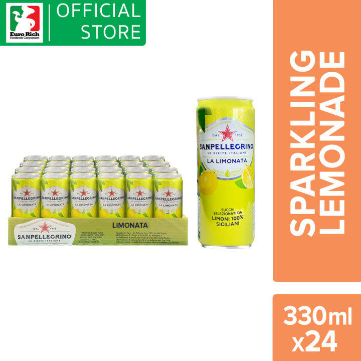 San Pellegrino Sparkling Limonata (Lemonade) - 330ml x 24 | Lazada PH