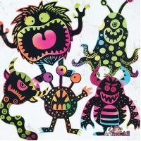 Kids DIY, Scratch Art- Monster Magnets, Kids crafts, Kids arts and craft, kids craft kit, diy kit kids, crafts for kids, easy craft, kids craft kit, toy, diy for kids, craft kit, craft diy