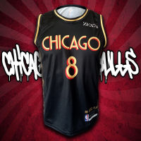 เสื้อบาส เสื้อบาสเกตบอล NBA Chicago Bulls เสื้อทีม ชิคาโก้ บูลส์ #BK0020 รุ่น City Zach LaVine#8 ไซส์ S-5XL