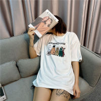 เสื้อคู่ เสื้อมูมิน เสื้อยืดแขนสั้นผู้หญิง Womens short sleeve T-shirt แฟชั่น คอกลมแขนสั้น ลำลอง