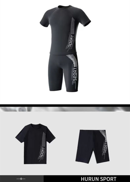 จัดส่งจากประเทศไทย-2022new-ชุดว่ายน้ำชาย-ชุดว่ายน้ำแขนสั้น-กางเกงว่ายน้ำผู้ชาย