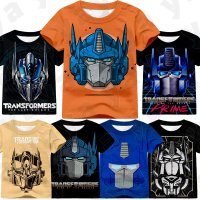 YAYA * เสื้อยืดแขนสั้นลายทรานสฟอร์มเมอร์ Optimus Prime สำหรับเด็กเสื้อยืดเสื้อใส่ได้ในทุกวันแฟชั่นเด็กผู้ชายฤดูร้อน