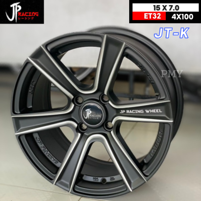 ล้อแม็กขอบ 15x7.0 ET+32 4x100 ล้อแม็กรถเก๋ง ยี่ห้อ JP รุ่น JT-K สีแมสดำ 🔥(ราคาต่อ1วง)🔥 🌈*ขายยกชุด4วงเท่านั้น*🌈 ส่งฟรี