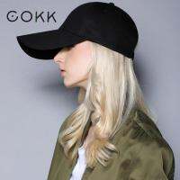 COKK Baseball Caps Womens Hat Mens Snapback Blank Black Baseball Cap For Women men Long Wide Brim Sun Visor Sunscreen Casquette