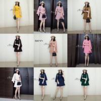 P5987 เดรสแขนผ่า split sleeve dress