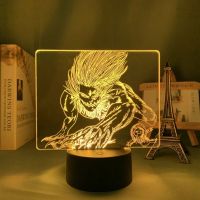 3d Lamp Attack on Jaw for Bedroom Decor Kids Birthday Manga Night