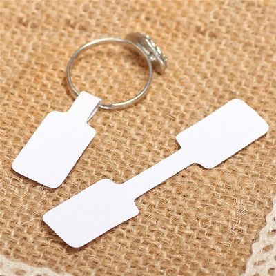 hot！【DT】❍  100pcs Blank Paper Jewelry Price Tags Stickers Display Card Self-Sticker Label Tag Labels