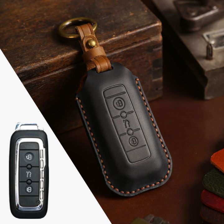 luxury-leather-car-key-case-cover-fob-protector-for-qoros-3-2013-2021-5-7-5s-3gt-suv-accessories-keychain-holder-keyring-shell