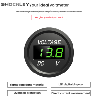 Shockley แผงวงกลมเครื่องวัดแรงดันไฟฟ้าแบบดิจิตอล LED 12V กันน้ำสำหรับเรือยานพาหนะรถจักรยานยนต์รถบรรทุกรถยนต์ตั้งแคมป์