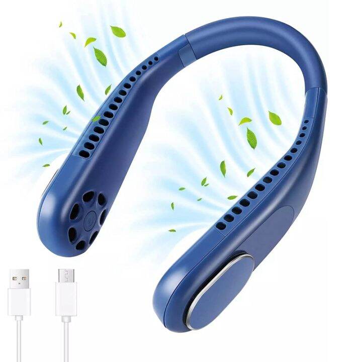 Portable HandsFree Bladeless Neck Fan 360°Bendable Low Noise, 4000MAh