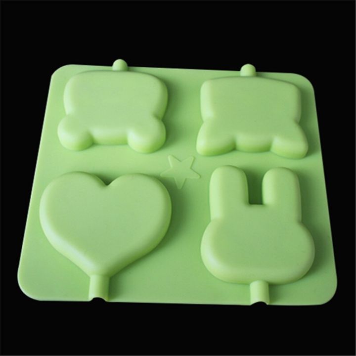 hot-on-sale-rtert54634-1ชิ้นการ์ตูนสัตว์น้ำแข็งหัวใจและหมีดีไซน์ขนมซิลิโคนช็อคโกแลตตกแต่งแม่พิมพ์สำหรับเค้ก
