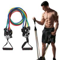 ยางยืดฟิตเน๊ต ที่ออกกำลังกาย Multi function resistance band set ยางยืด ฟิตหุ่น 5 เส้น 5 ระดับ ยางยืดออกกำลังกาย ยางยึดฟิตเนส