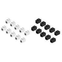 20Pcs RJ45 Connector Cat6 Extension Coupler Ethernet Network LAN Cat 6 Coupler Extend Adapter,10 Pcs Black &amp; 10Pcs White