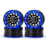 JDD【Fast Delivery】【Original Available】Black Blue Metal Alloy 1.9 Inch Beadlock Wheel Rims Hubs For Axial Scx10 Tamiya Cc01 D90 D110 1/10 Rc Rock Crawler Car Color: 4Pcs