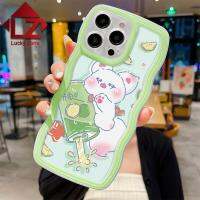 เคสฝาหลังซิลิโคนนิ่มป้องกันการตกสำหรับ A7 OPPO A5S A12 A52 A92 A54 A57 A55ขนาดใหญ่ลายการ์ตูนแฟชั่นลายคลื่นขอบเครื่องดื่มสีขาวเคสโทรศัพท์สุนัขจิ้งจอก