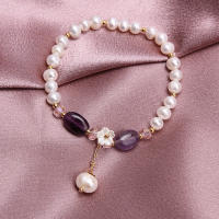 2021 Charm Korean 18K Gold Opal Pearl Shell Zircon celet Bangle Chain Women Jewellery Gifts Wholesale