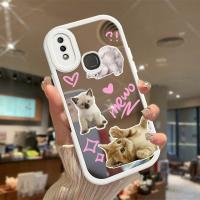 เคสสำหรับ Vivo Y85พื้นผิวกระจกแมวน่ารักฝาหลังโทรศัพท์กันกระแทก2023รูปแบบใหม่ฝาครอบป้องกันกล้องคลุมทั้งหมดปลอกซิลิโคน