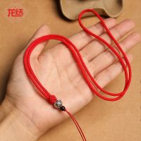 [COD] knot new pure silver running beads hand-woven necklace design unisex red