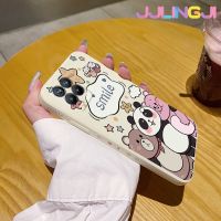 Jlingji เคสสำหรับ Realme 8 4G Realme 8 Pro เคสโทรศัพท์ลายขอบซิลิโคนเหลวนิ่มลายการ์ตูนรูปสัตว์ยิ้มแบบดั้งเดิมเคสป้องกันกล้องเลนส์คลุมทั้งหมดเคสปกหลังกรอบนิ่ม