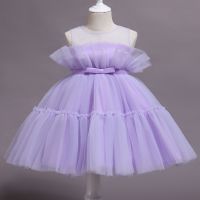 Toddler Girls Tulle Dress Kids Baby Elegant Princess Wedding Gown Baby Girls 1st Birthday Party Dress