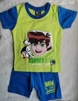 Set เสื้อ+กางเกงขาสั้น Ben10 สีเขียว size :  2 ( 2-3y)