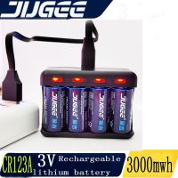 JUGEE   3V cr123a battery rechargable 3000mWh  rechargeable Li-polymer lithium  usb  battery Real capacity 2H fast charge LED Strip Lighting