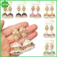 TDPTI76V8 Oorbellen Hangers Gift with tassel Gypsy Indian Style Jhumka Flower Earrings Pearl Beads Bell Shape