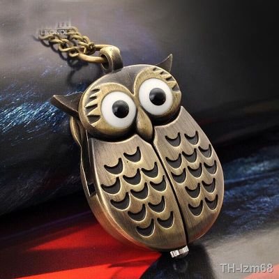 ⌚ นาฬิกา Insert the owl necklace quartz keychain antique watch pendant table mixed batch of bronze