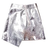 【CC】❍❦  Patent Leather Skirt Female Fashion Metal Color Waist Skirts Streetwear