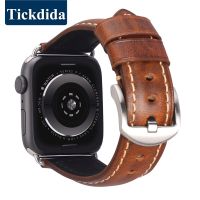 Vintage Cow Leather Watch Band สำหรับ Serises 8สาย Ultra 49Mm 45Mm 44Mm สายหนังสำหรับ 8