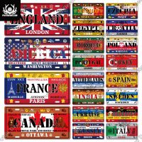 ป้ายโลหะวินเทจสำหรับ Home Bar, Pub, Man Cave หรือ Club Decor - Country License Plate Plaque - Retro Tin Sign Wall Art