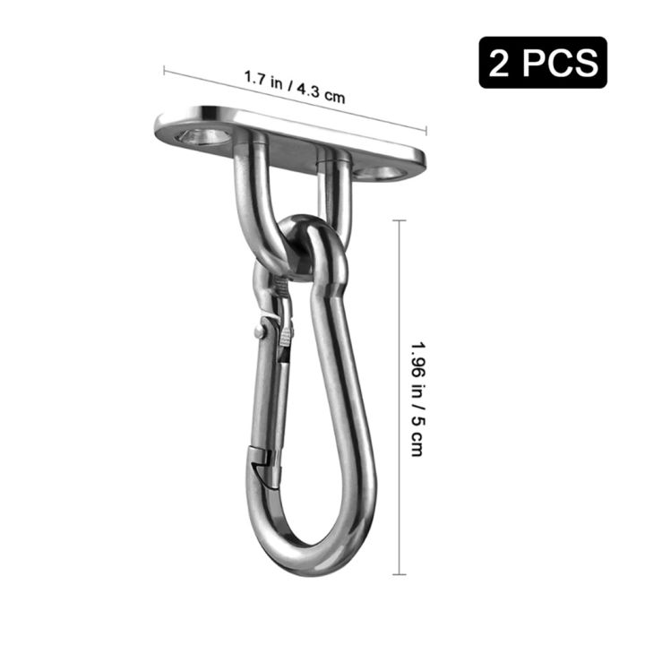 toymytoy-2-pcs-m5-ceiling-wall-mount-brackets-hammock-sandbag-yoga-hooks-turnbuckle-trapeze-fixed-hanger-with-2-pcs-swing-hooks-for-suspension-straps-silver