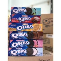 พร้อมส่ง โอริโอเกาหลี รสมิ้นท์ เรดเวลเวท สตรอเบอรี่ โกลด์ คาราเมล ไวทครีม Oreo sandwich cookei