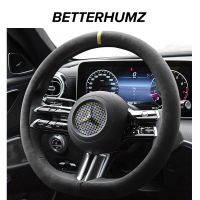 BETTERHUMZ Alcantara Car Steering Wheel Cover For Mercedes W204 W176 W205 W212 W222 W223 W247 GLC A B C E S Class Accessories