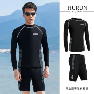 AUSHARK 2 Piece 2.5MM Neoprene Wetsuit Long Sleeves Scuba Diving Swimming  Wet Suit For Kids Rushguard Swimwear