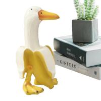 Miniature Duck Statue Funny Resin Duck Banana Ornament Cute and Creative Bright Colors Decoration Supplies for Desktop Car and Bookshelf reasonable