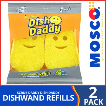 Scrub Daddy Dish Daddy Dishwand Refill Sponge - Set of 2 (Yellow)