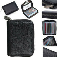 2023 New Mini Leather 20 Card Wallet Mini Leather Wallet Business Case Purse Holder RFID Blocking Carteira Masculina Porte Carte Card Holders