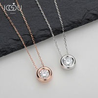 IOGOU 1กะรัต D สีหมั้น Moissanite จี้ Nelace 925เงิน6.5มม. รอบ Moissanite เพชรเครื่องประดับขายส่ง