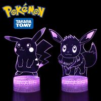 โคมไฟ3D อะคริลิคไฟ LED กลางคืน USB โคมไฟนีออนการ์ตูน Pikachu สำหรับบ้านห้องนอนวันเกิดสำหรับเด็กของเล่นของขวัญเครื่องตกแต่งบ้าน