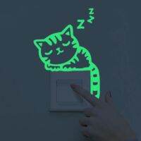 Cartoon Luminous Switch Sticker Glow in the Dark Wall Stickers Home Decor Kids Room Decoration Sticker Decal Cat Fairy Moon Star Wall Stickers Decals