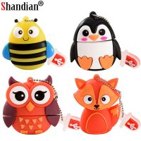 SHANDIAN Cartoon Brand USB 2.0 Pendrive 4GB 8GB 16GB 32GB 64GB Cute Animal Fox Owl Penguin Bee Photography Wedding Flash Drive