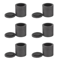 6X High Purity Graphite Melting Crucible Casting with Lid Cover 40x40mm for Silver&amp;Black