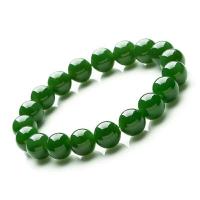 Genuine Natural Green Jade Bracelet Mens Jades Stone Beads Elastic Beaded Jasper Bracelets For Women Fine Jewelry Pi Xiu Bangles