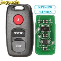 Jingyuqin ที่ห้อยกุญแจรถรีโมท3ปุ่ม Kpu41794 314Mhz สำหรับ Mazda 2 3 6 ATV Protege 5 Smart Keyless Fob